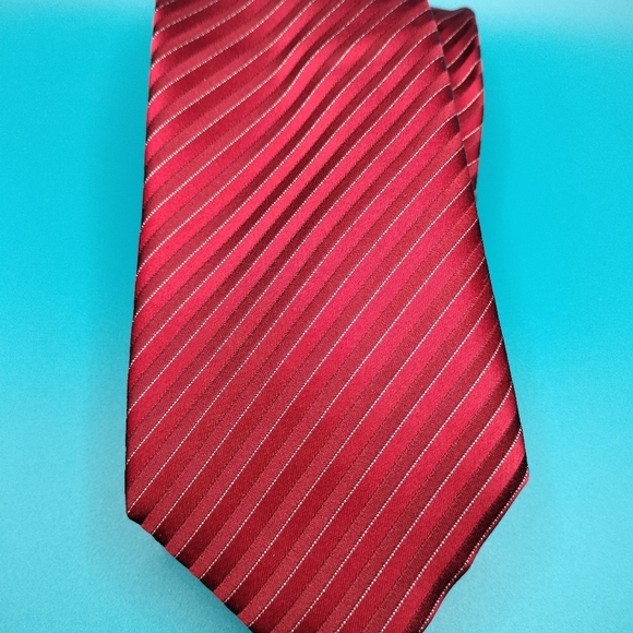 Sean John Men's Silk Necktie Tie Red Striped Formal Business Wear - Picture 2 of 13